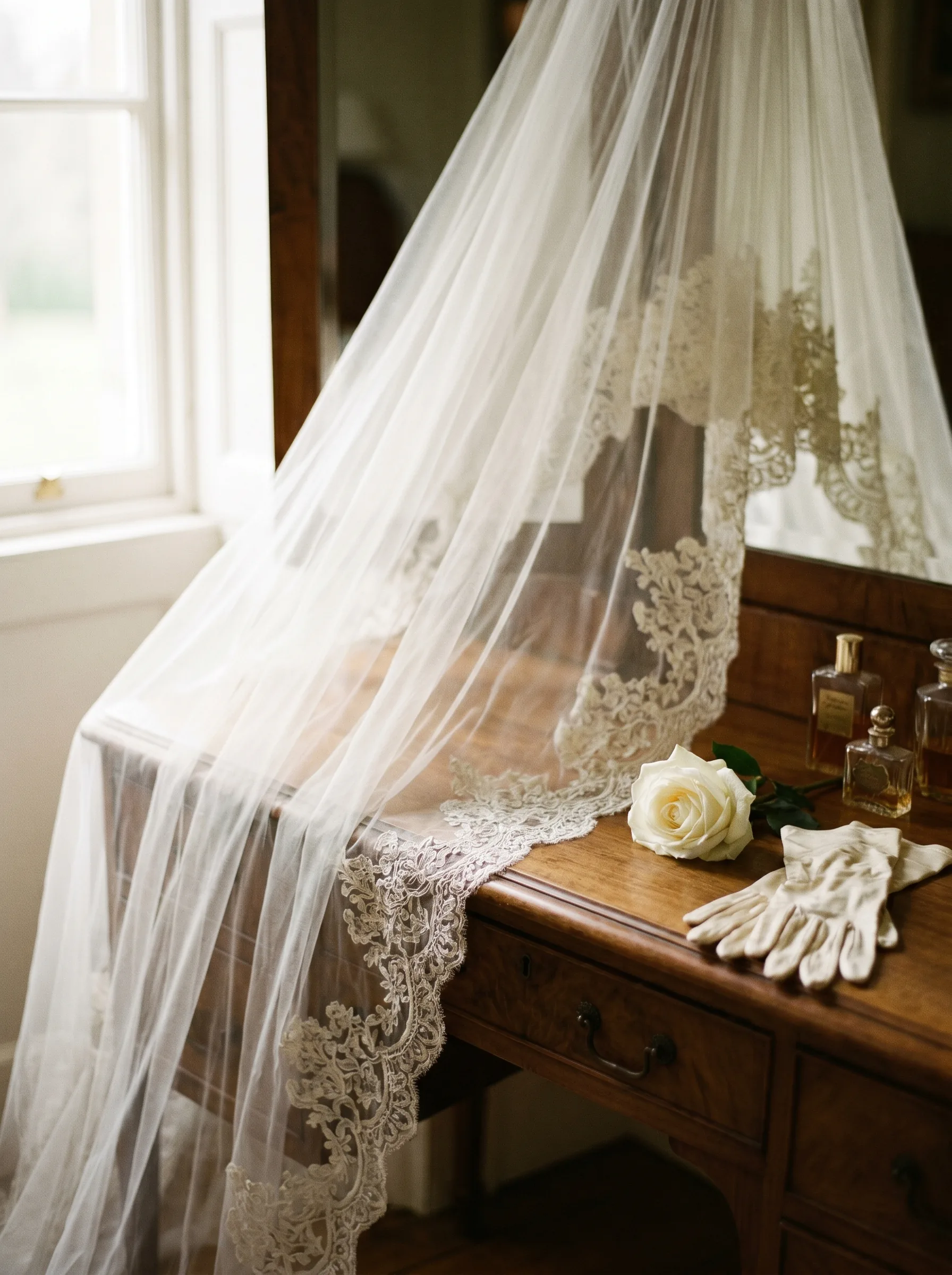 Maison Rima bridal veil — fine silk tulle
